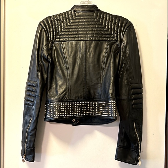 Versace For H&M leather studded Jacket, Size 4 - Picture 3 of 11